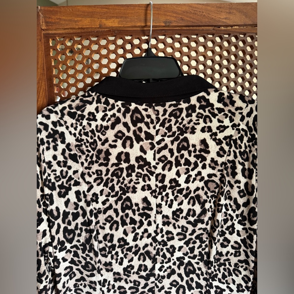 MSK Black and White Leopard-Print Button-Front Maxi Dress - Picture 8 of 8